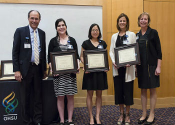 Dr. Stephanie Halvorson receiving award