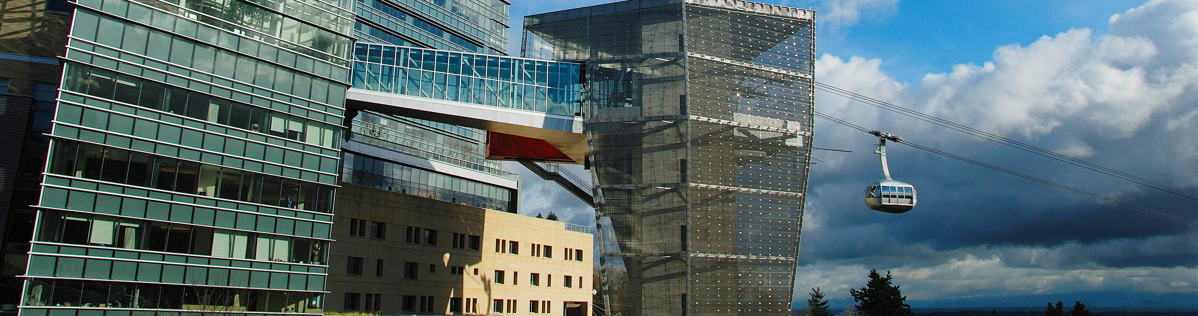 OHSU Tram traveling from OHSU