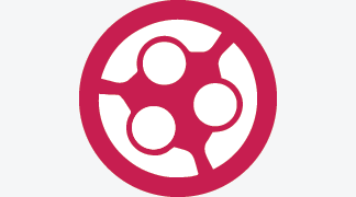 Icon representing three people in a group huddle