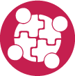 Icon of puzzle pieces fitting together