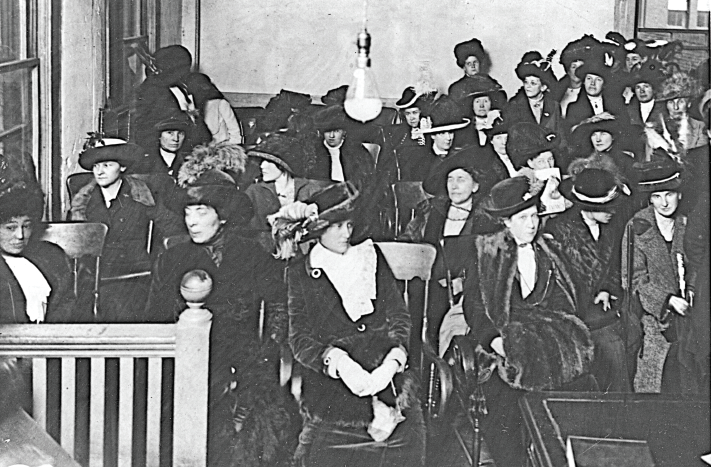 Marie Equi in meeting of women