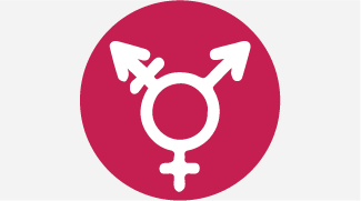 Intersecting male and female symbols