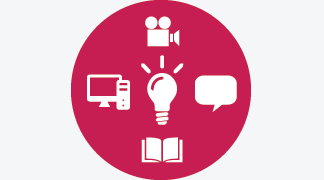 Icons representing different ways of learning