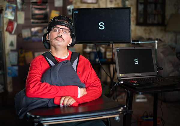 Gregory Bieker, who has locked-in syndrome after a stroke, is part of an OHSU team developing a communication system for patients like him.
