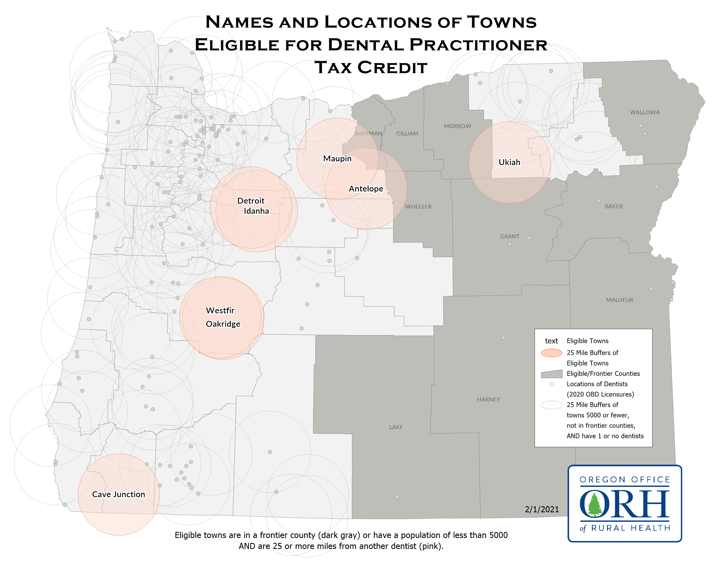 Dental Tax Credit Eligible 2021 map