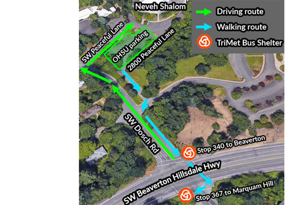 Neveh Shalom parking map