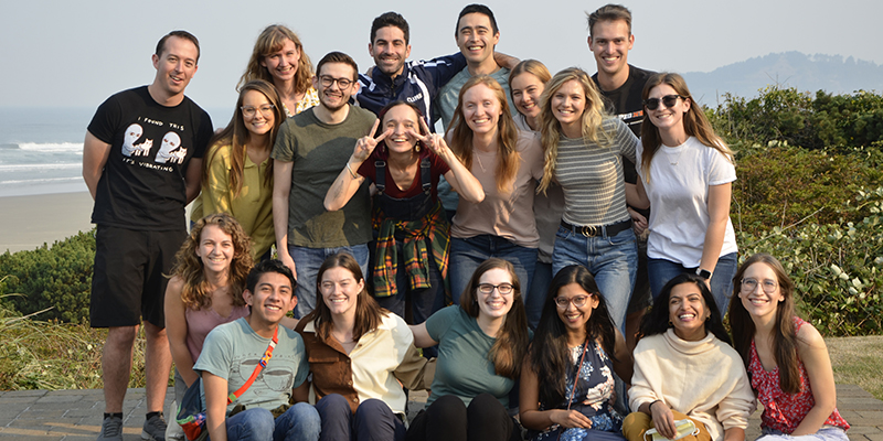 A group photo of OHSU's PGY-2 residents at their annual retreat at the Oregon Coast.