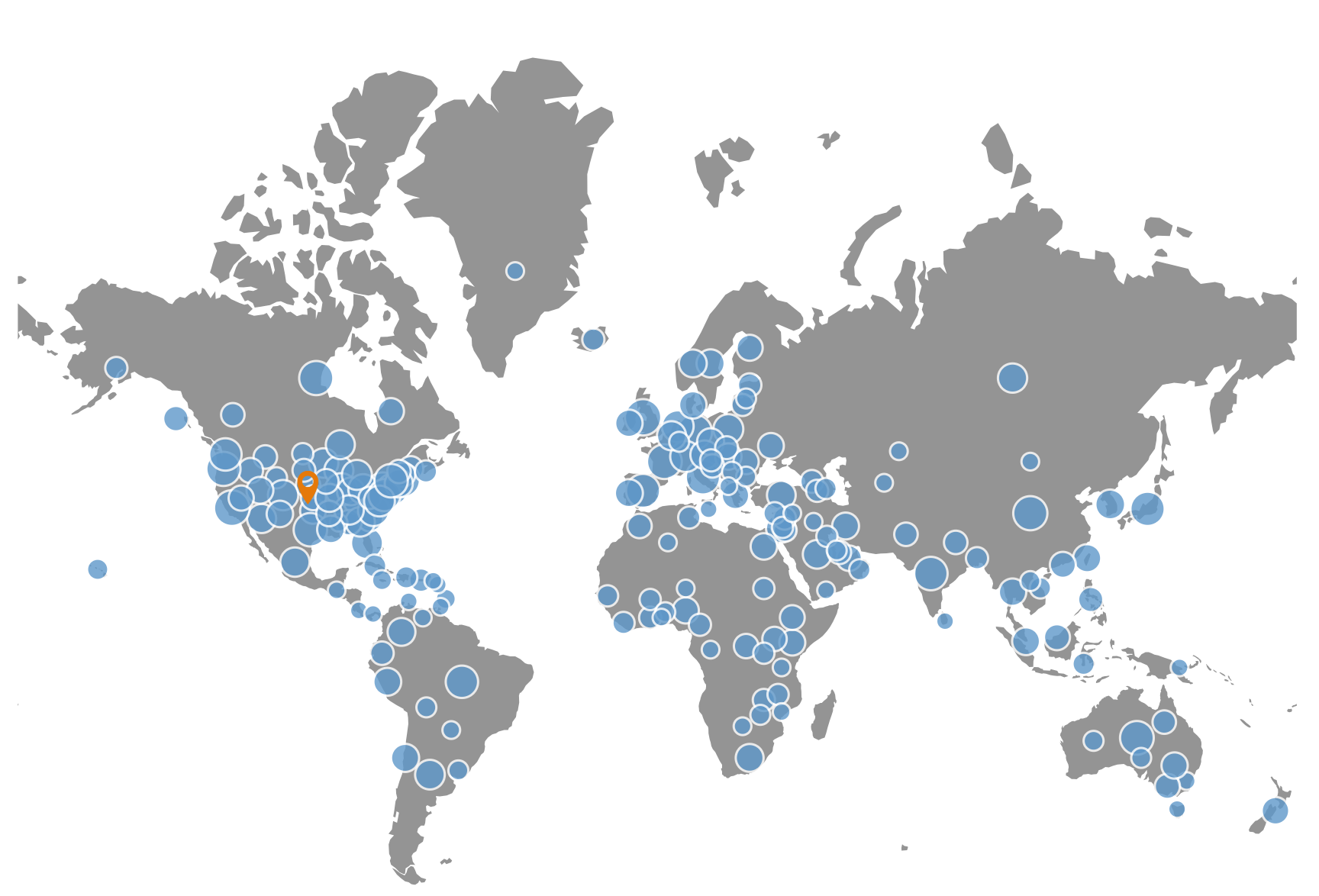 map of CMHI collaborator locations