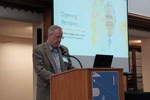 Dean of the School of Medicine, Dr. Nate Selden, giving opening remarks for the 2025 School of Medicine Faculty Development Summit