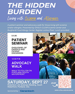 A flyer for The Hidden Burden - Living with Eczema and Allergies