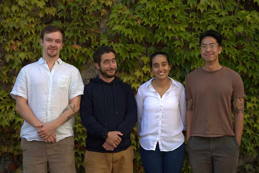 Left to right: Zach Goode, Arpy Saunders, Ph.D., Lamya Ben Ameur, Ph.D. and Greg Chin
