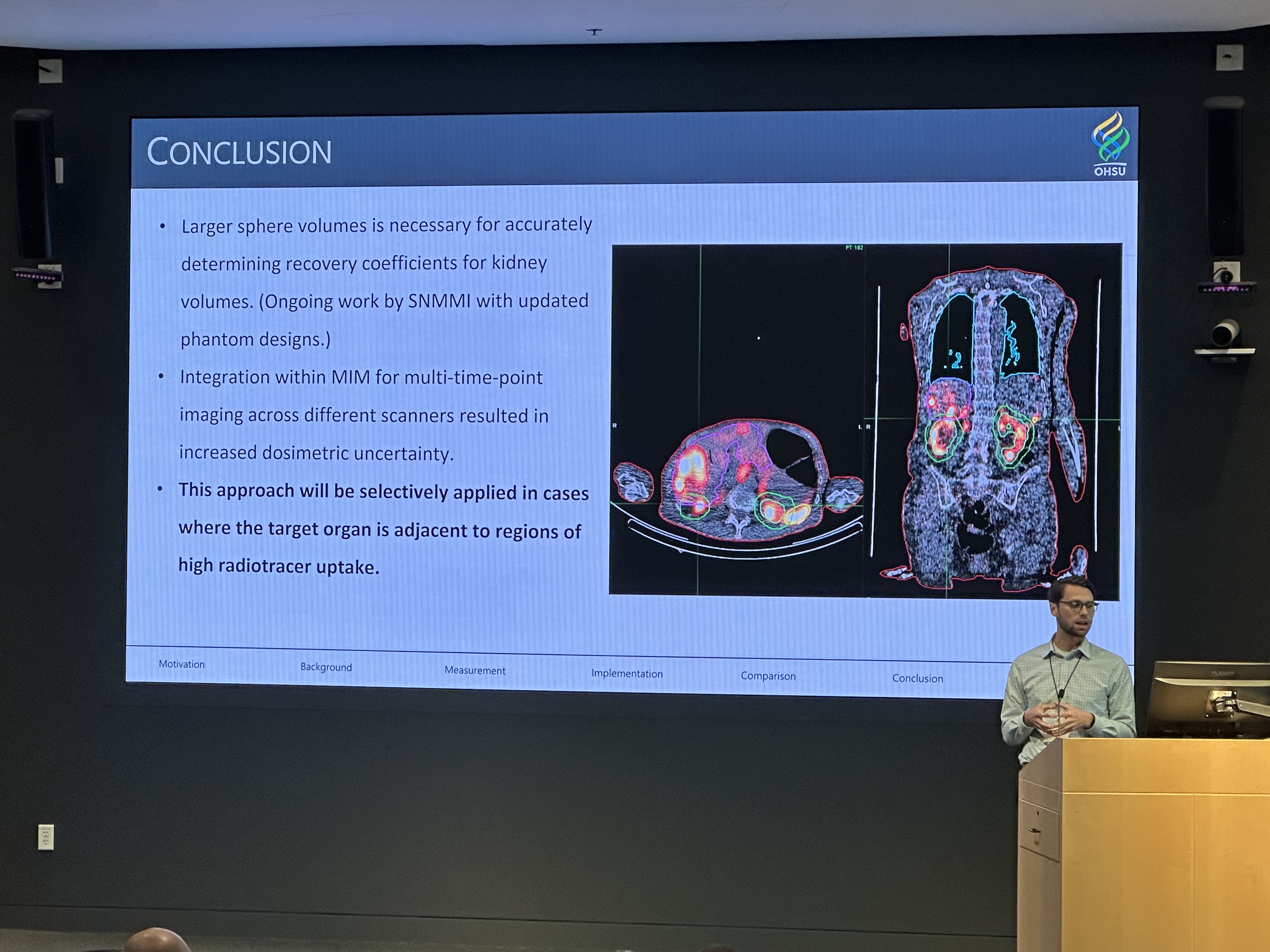 Medical Physics student presenting research 