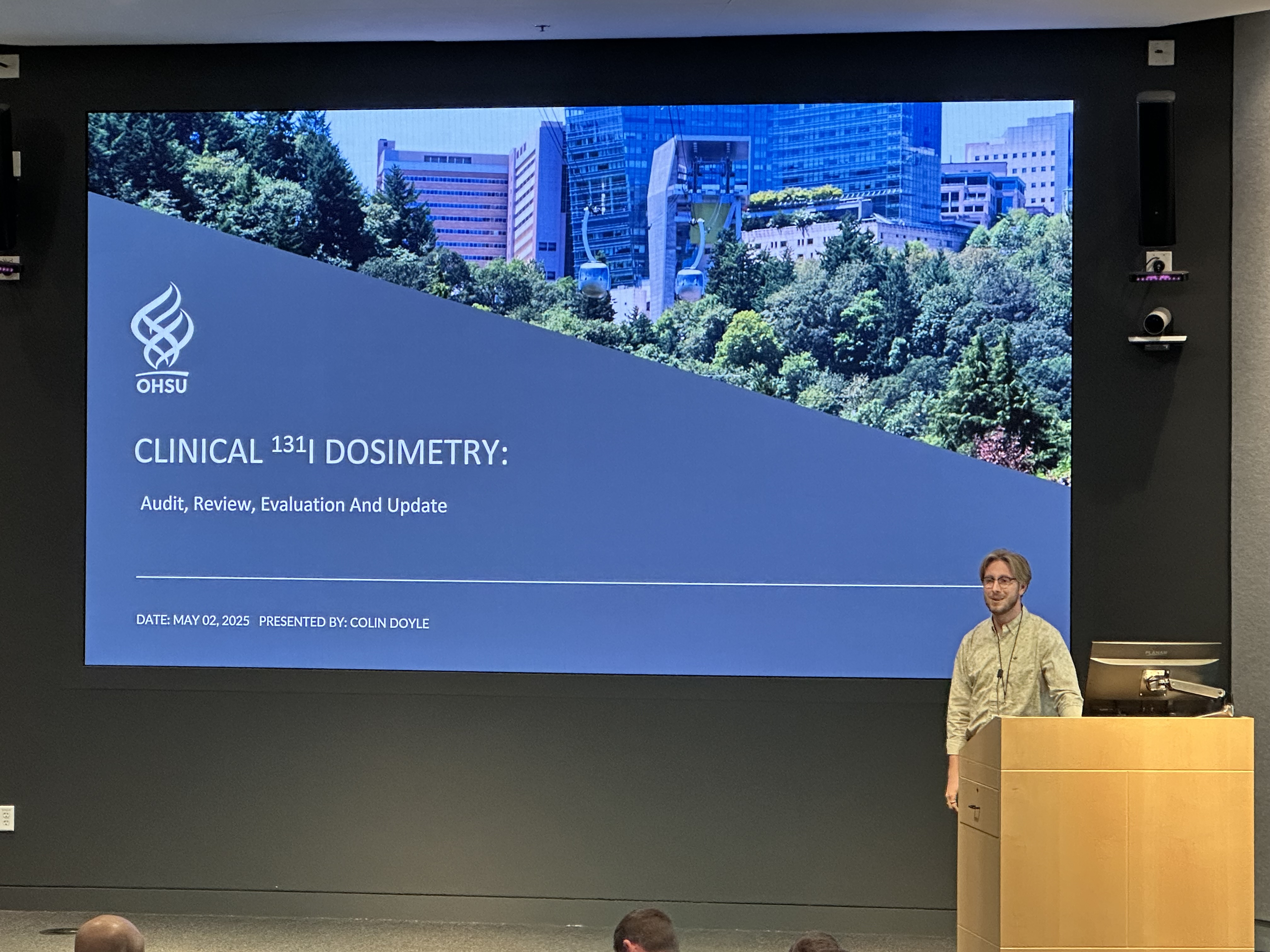 Medical Physics student presenting research 