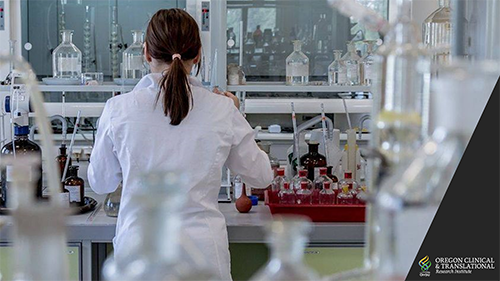 Photo of a person working in a lab